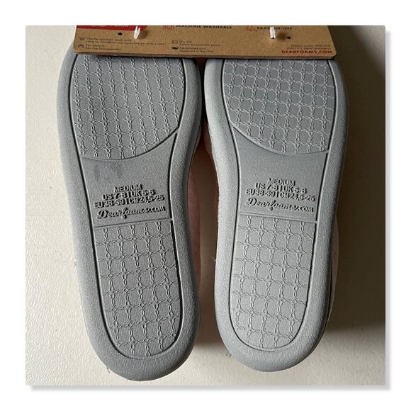 Dearfoams Rebecca Dusty Pink Chenille Closed Back House Slipper Sz M 7-8 NWT - Picture 5 of 11